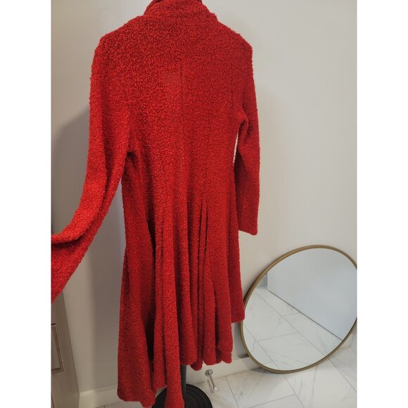 Alembika Boucle Knit Coat Oversized Pockets Size 2 (8-10) Lagenlook Knee Length - Picture 8 of 9